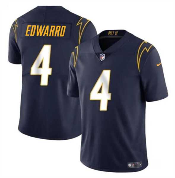 Men & Women & Youth Los Angeles Chargers #4 Gus Edwards Navy Vapor Limited Football Stitched Jersey